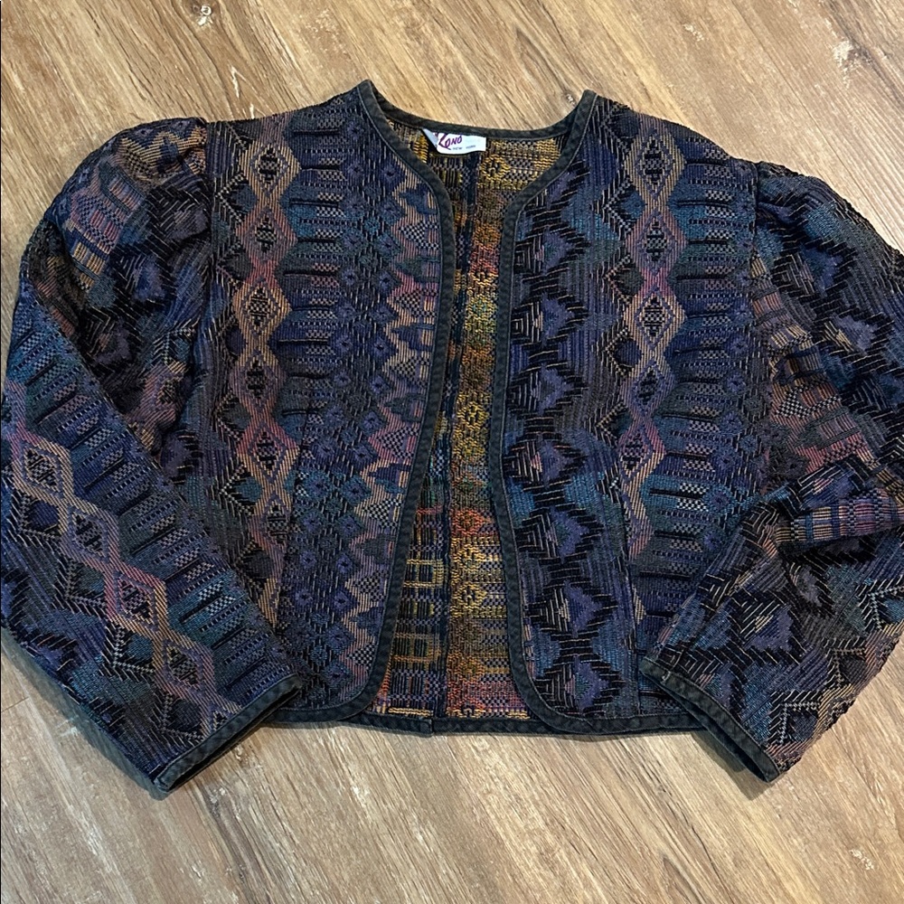 Colorful Patterned Bolero Jacket - image 1